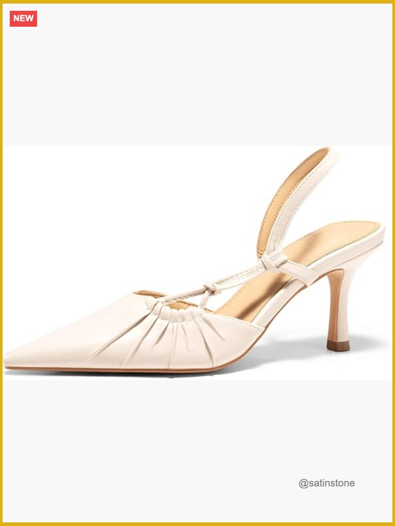 Slingback Kitten Heels Closed Pointed Toe Pumps D'orsay Wedding Party Dress